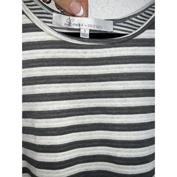 LOVERS + Friends Tank Top Gray White Stripes NWOTS (o) - Picture 5 of 5